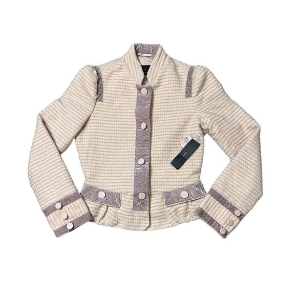 Marc Jacobs Jackets & Blazers - Marc Jacobs Y2K 100% Wool Tweed & Velour Peplum Jacket Size Small NWT